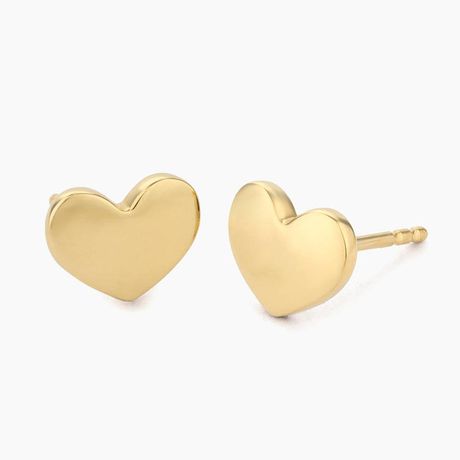 14k gold heart stud earrings -