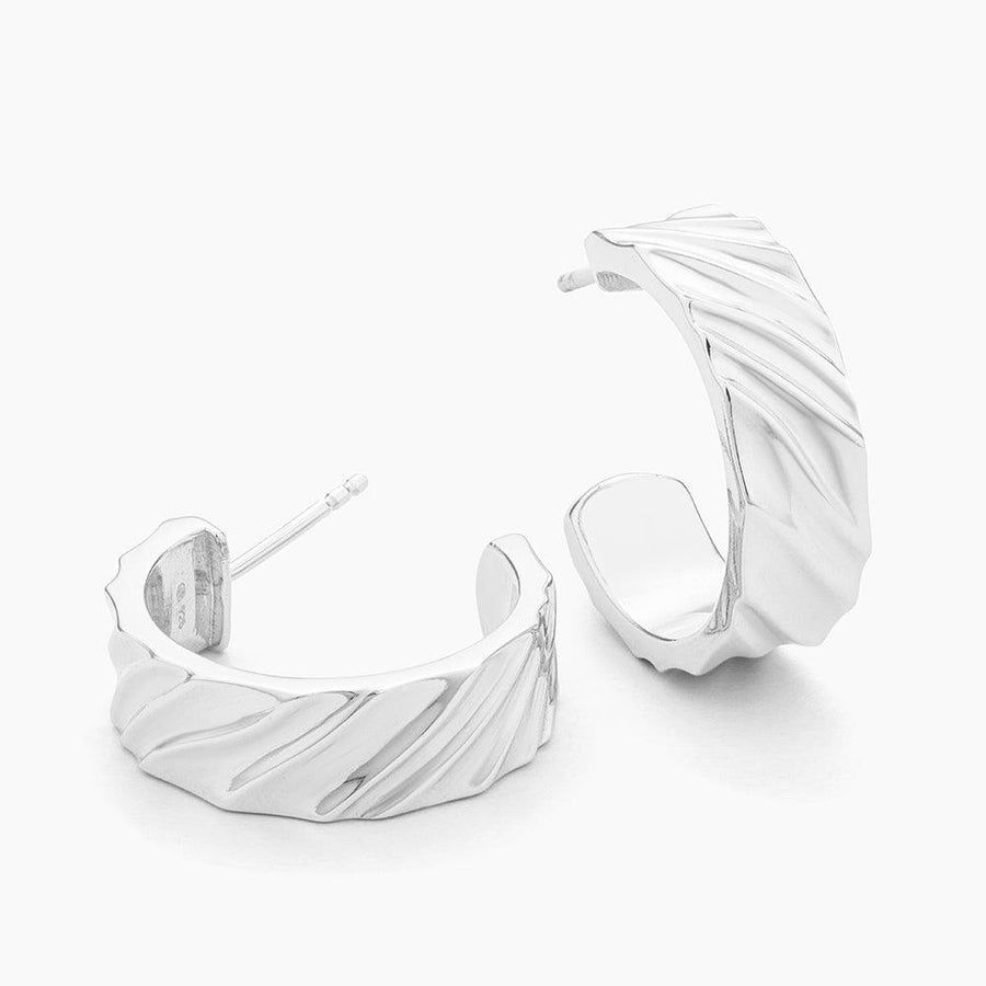 sterling silver wave hoop earrings -