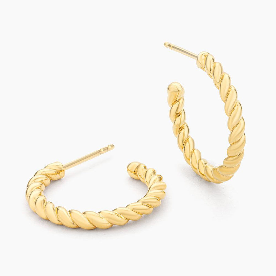 14k gold rope hoop earrings