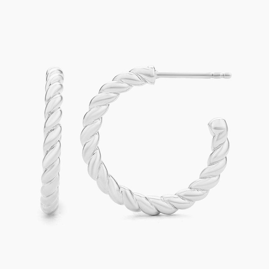 silver hoop earrings rope
