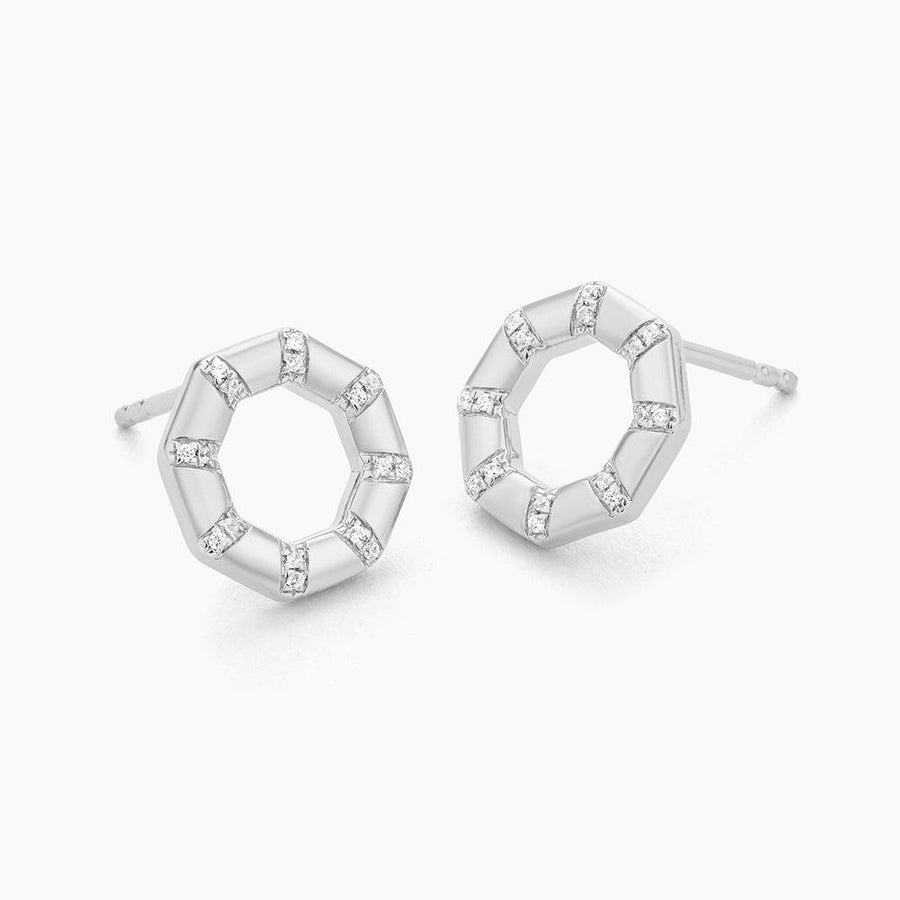 hexagon shaped diamond stud earrings 