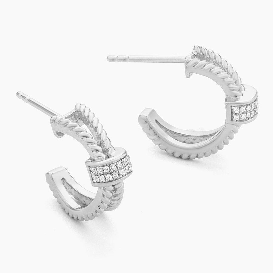 diamond stud hoop earrings