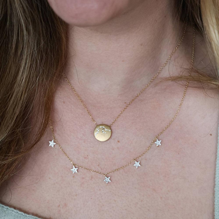 Buy Aquarius Zodiac Diamond Pendant Necklace