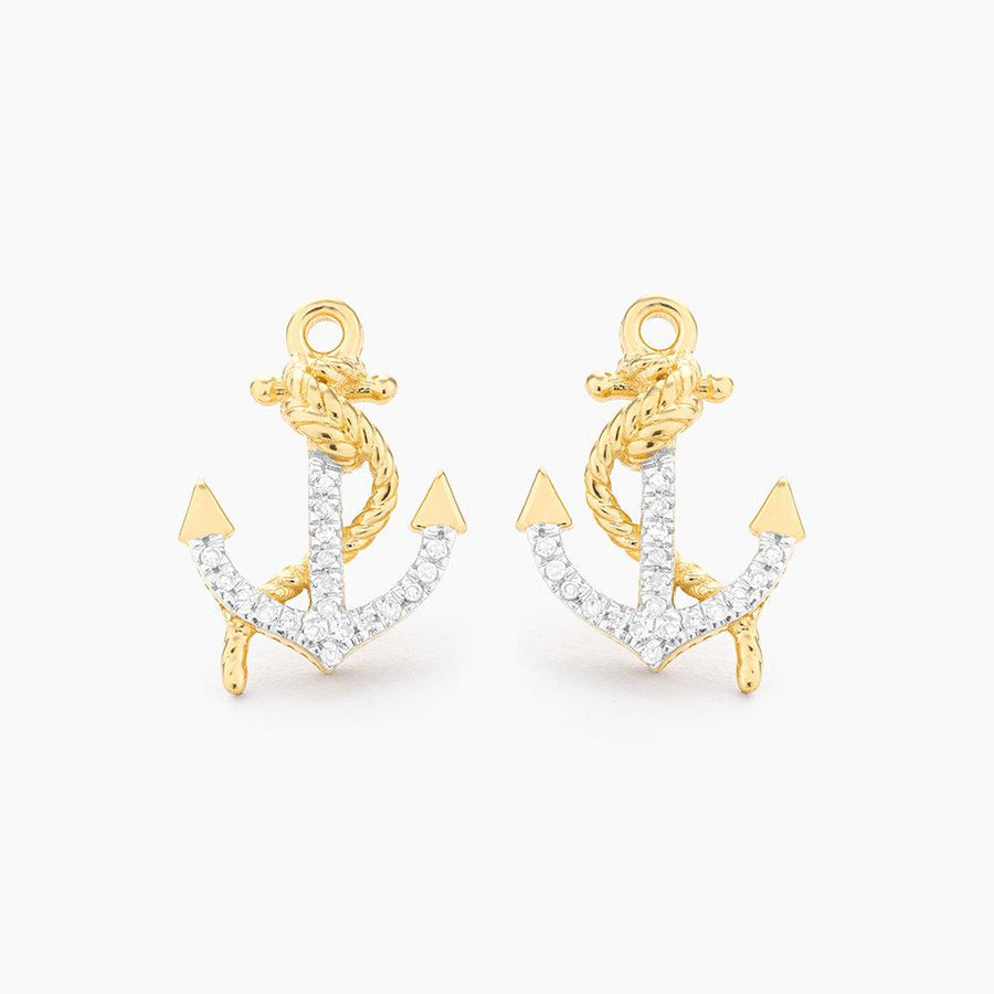 diamond anchor stud earrings