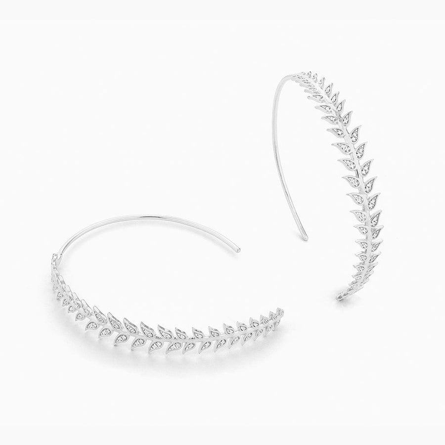  Leaf It All Behind Sterling Silver Hoop Earrings