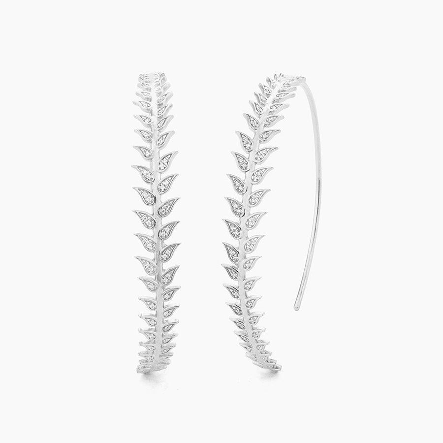  Leaf It All Behind Sterling Silver Hoop Earrings