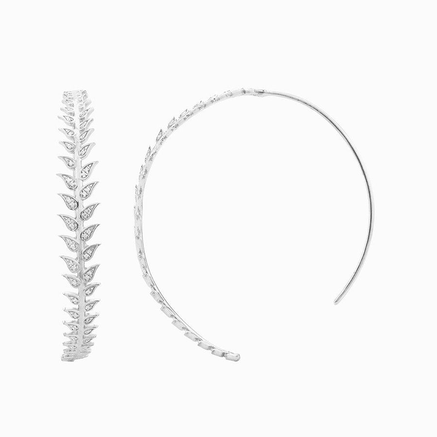  Leaf It All Behind Sterling Silver Hoop Earrings