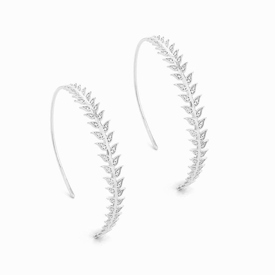  Leaf It All Behind Sterling Silver Hoop Earrings