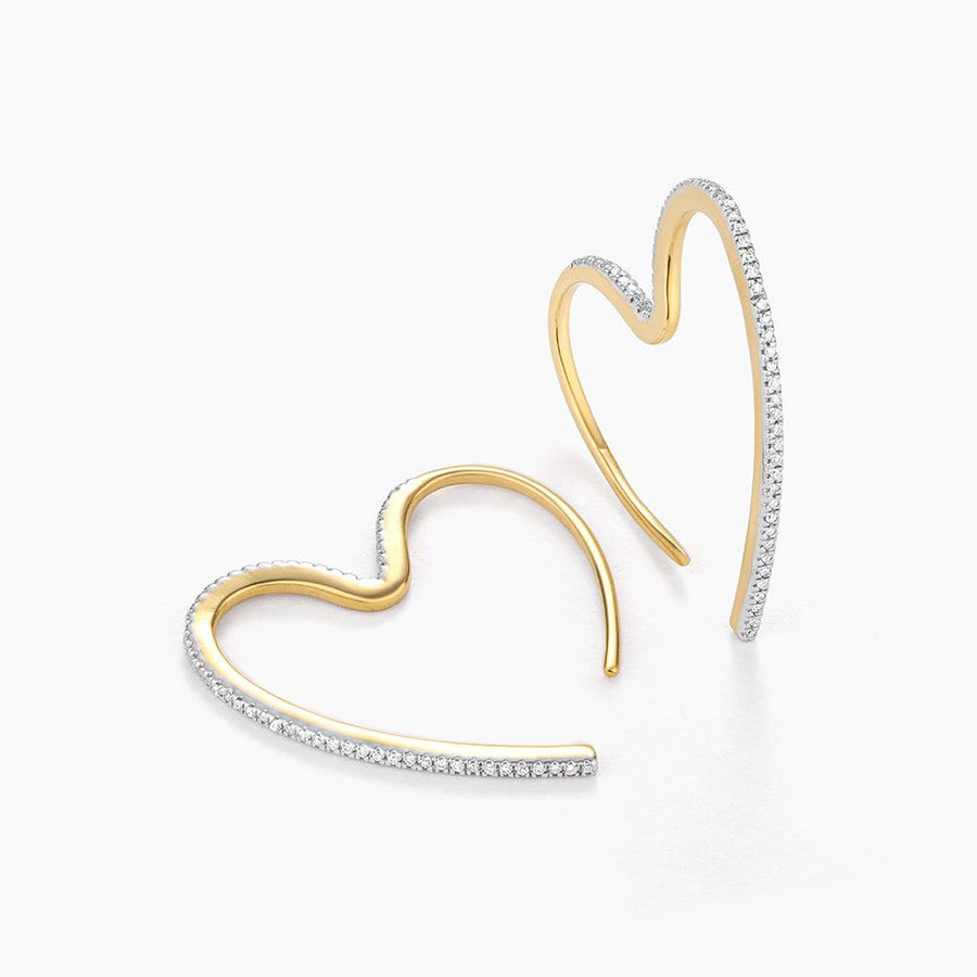 Diamond Fascination™ Heart-Shaped Hoop Earrings in Sterling Silver with 18K  Rose Gold Plate | Zales