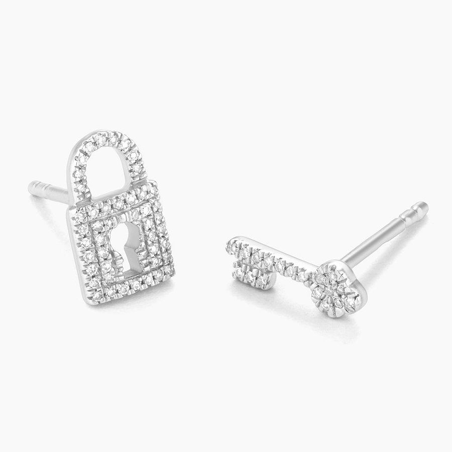 Diamond Key And Holder Earrings 