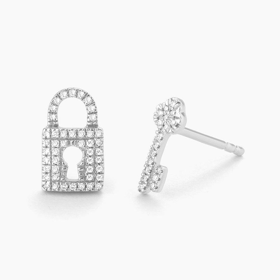 Diamond Key And Holder Earrings 