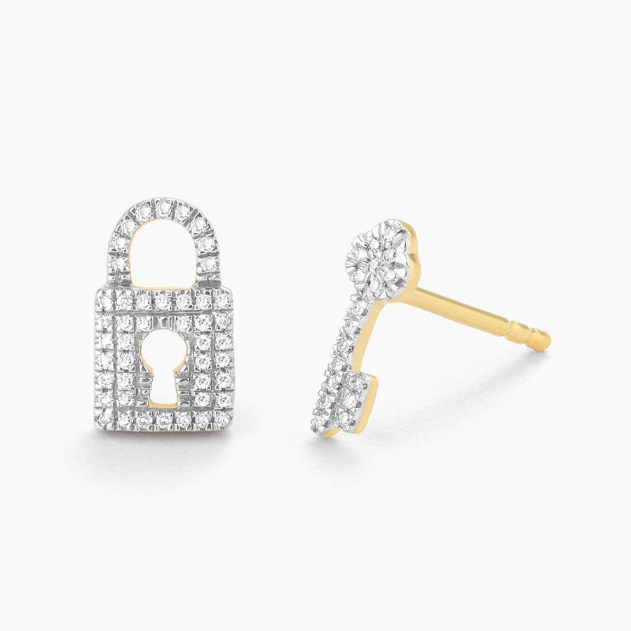 Diamond Key And Holder Earrings 