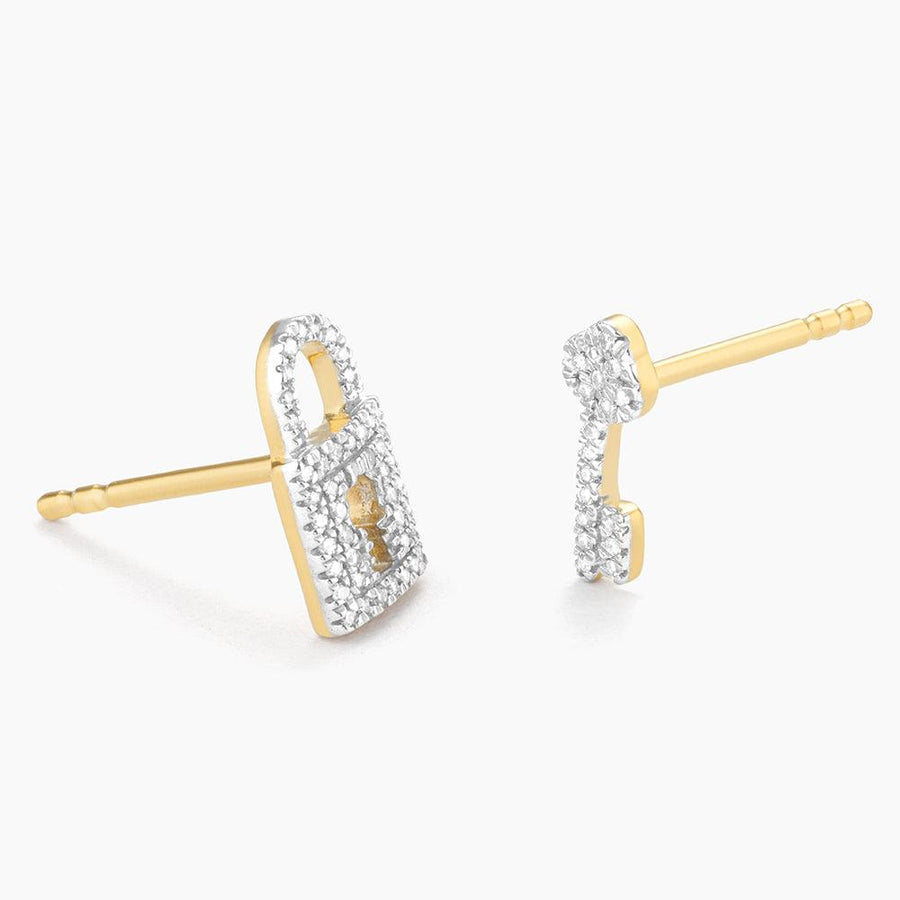 Diamond Key And Holder Earrings 