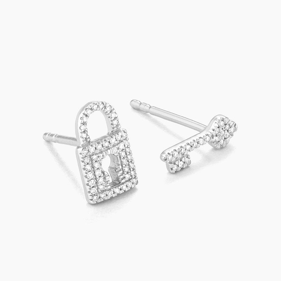 Diamond Key And Holder Earrings 