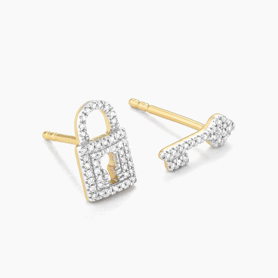 Diamond Key And Holder Earrings 