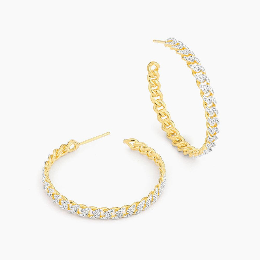Hand In Hand Cuban Hoop Earrings
