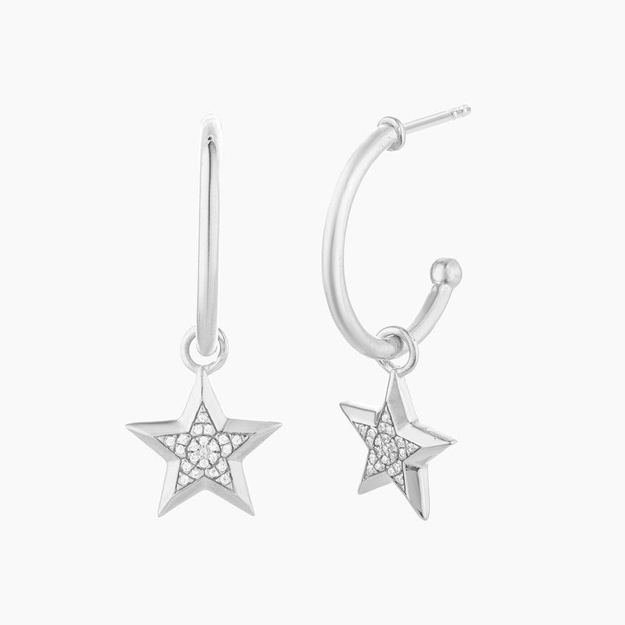 Diamond Star Hoop Earrings