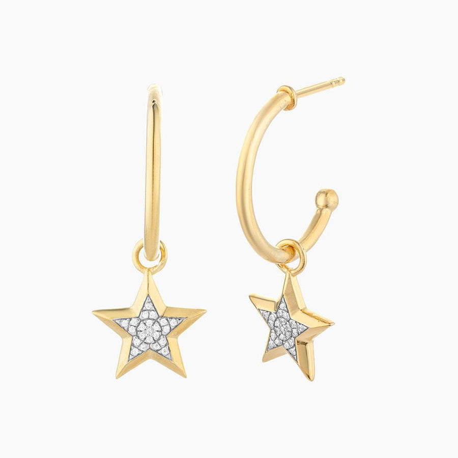 diamond star hoop earrings