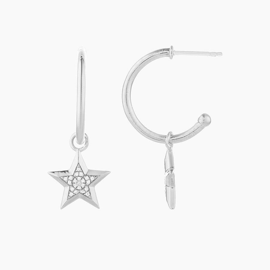 Diamond Star Hoop Earrings