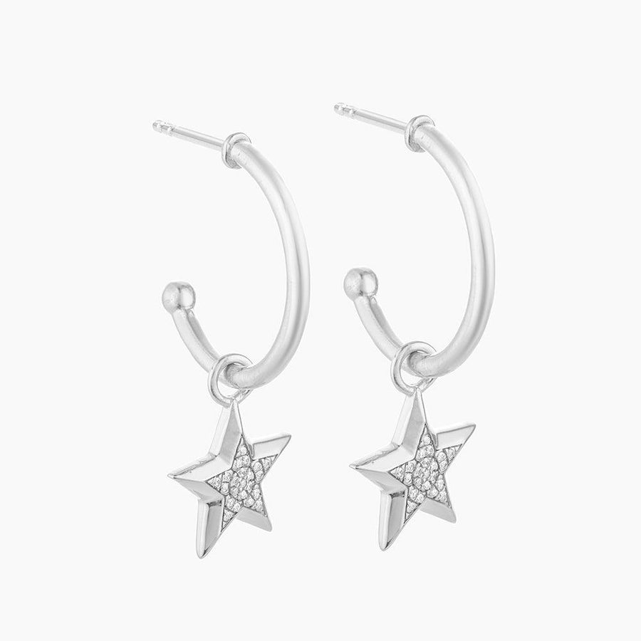 Diamond Star Hoop Earrings