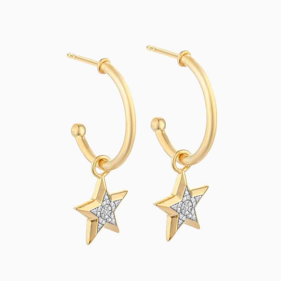 Diamond Star Hoop Earrings