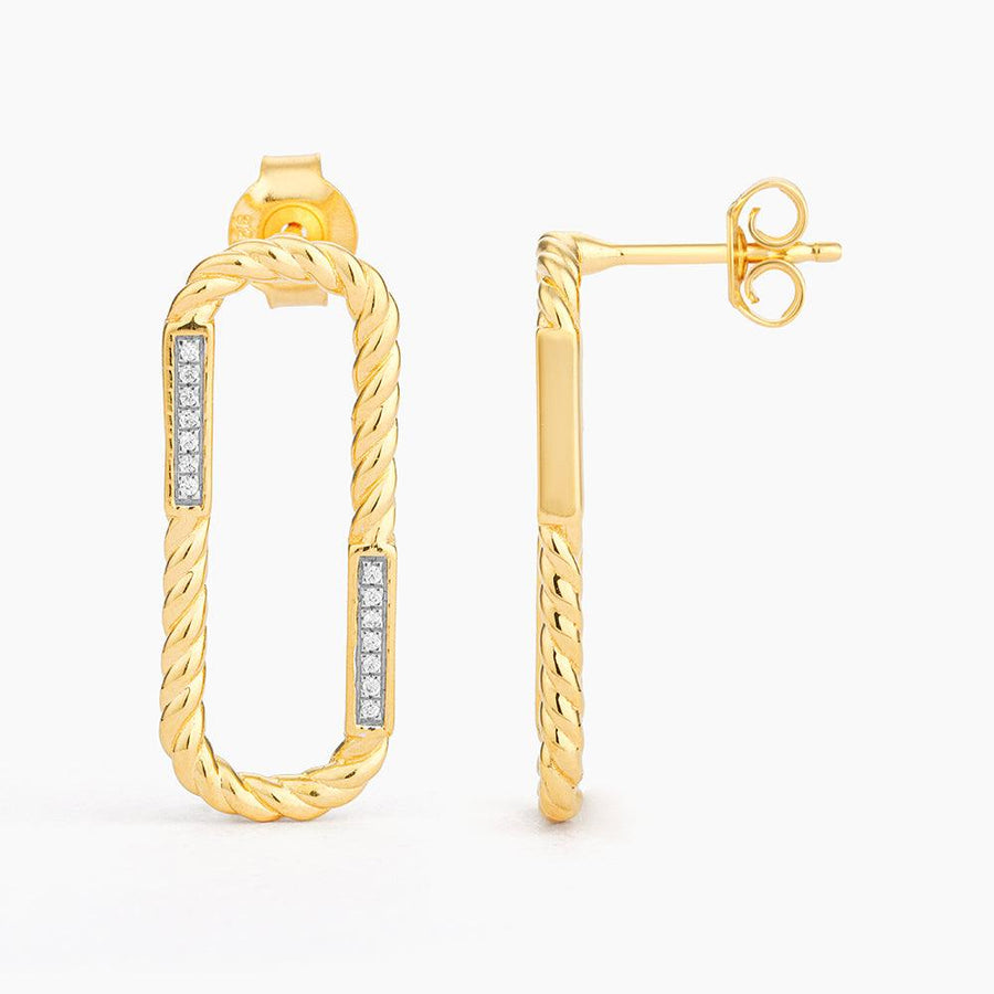 Diamond Key And Holder Earrings