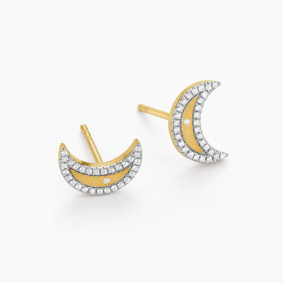 diamond crescent moon earrings