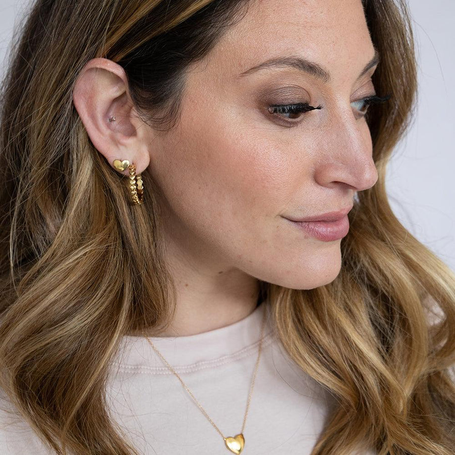 Full Heart Stud Earrings