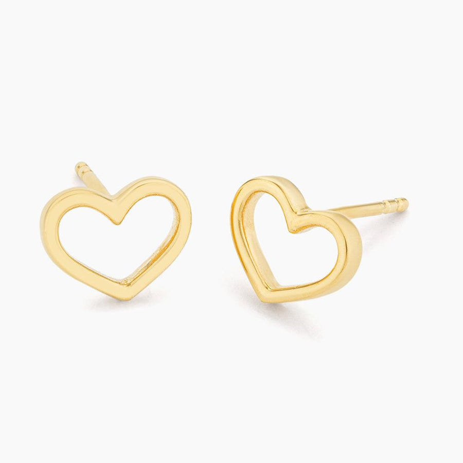 14k gold heart stud earrings 