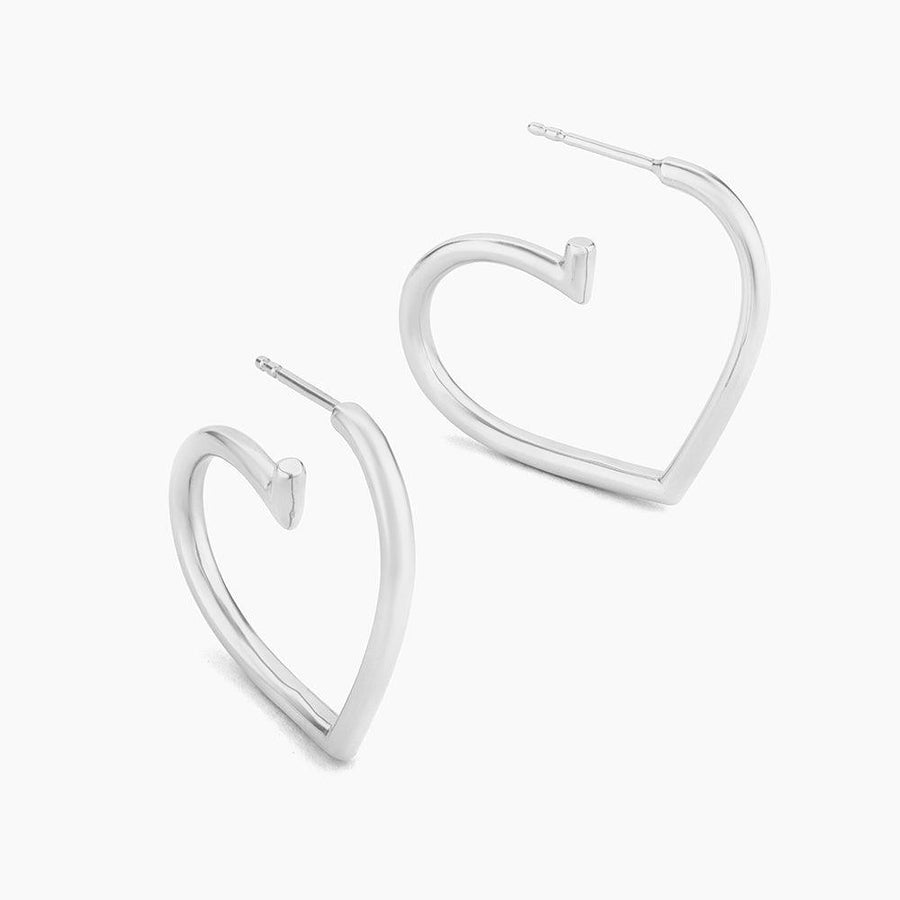Open Heart Hoop Earrings