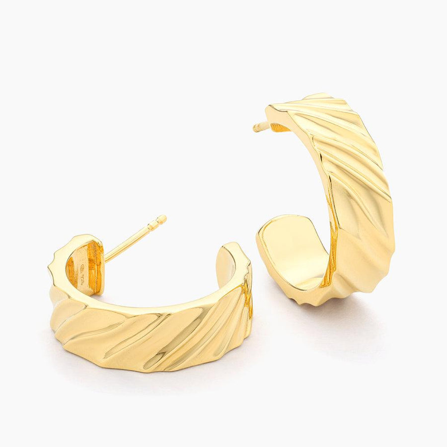 Medium Wave Hoop Earrings