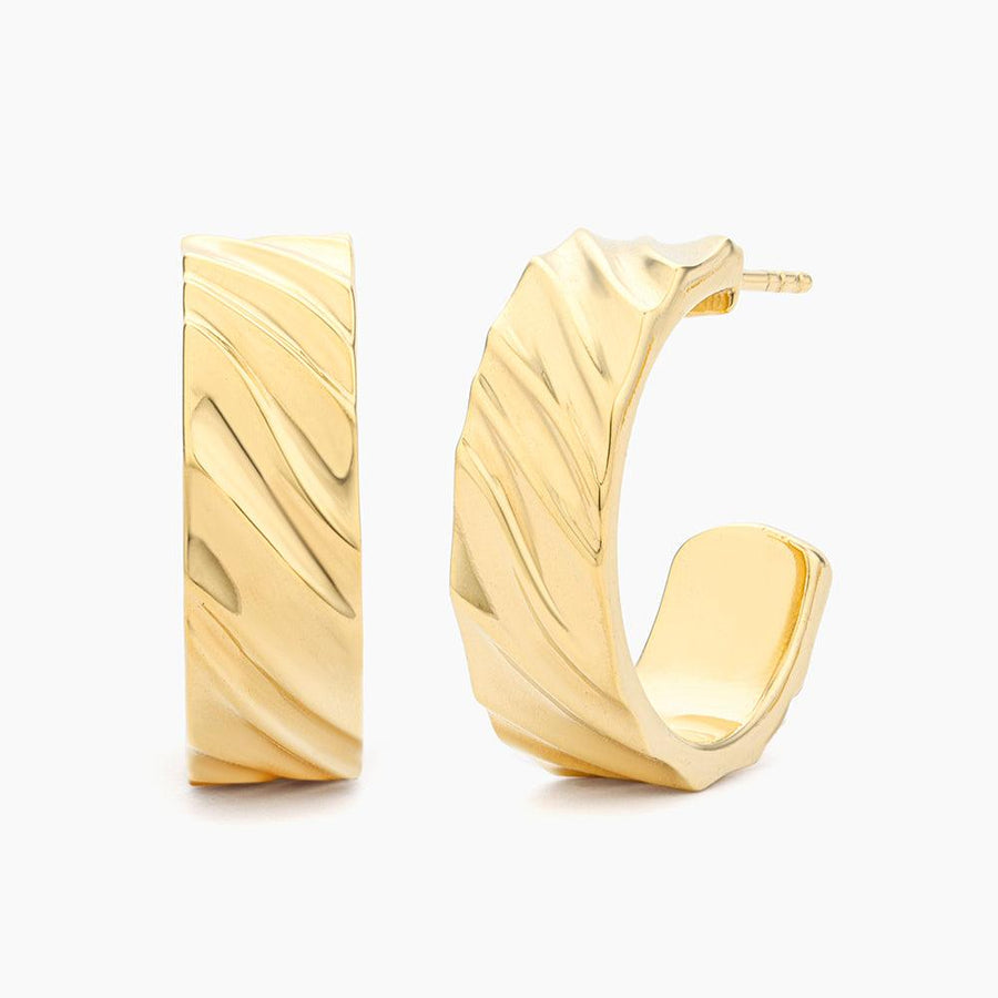 Medium Wave Hoop Earrings