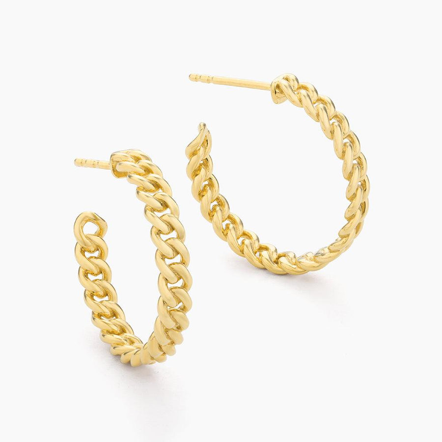 gold link hoop earrings 
