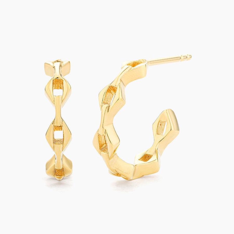 Pointed Link Huggie Earrings