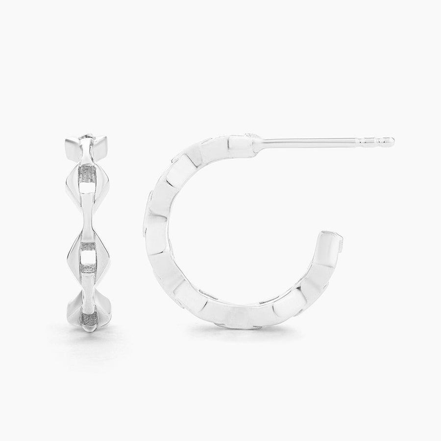 Pointed Link Huggie Earrings
