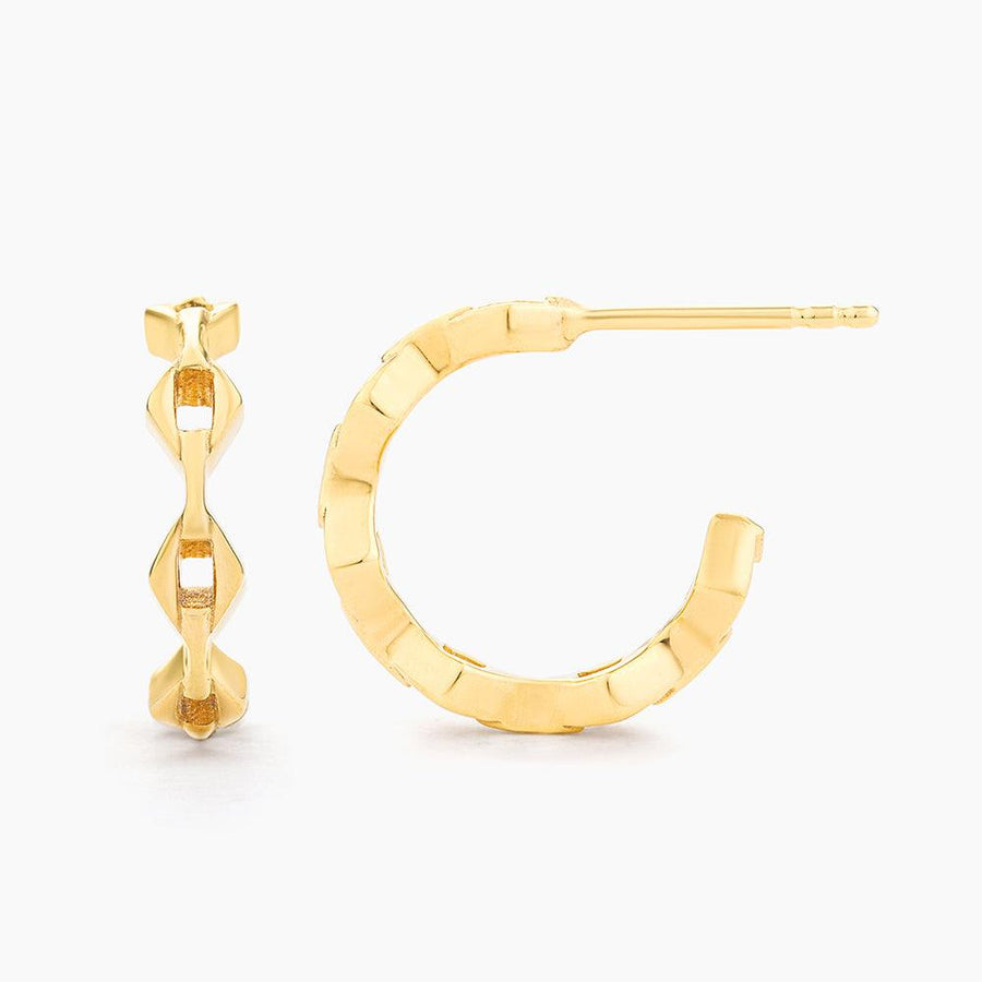 Pointed Link Huggie Earrings