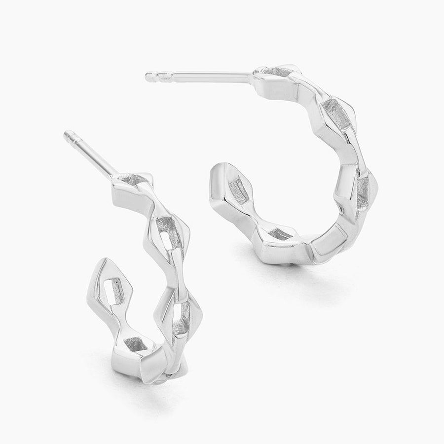 Pointed Link Huggie Earrings