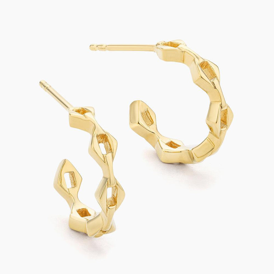 Pointed Link Huggie Earrings