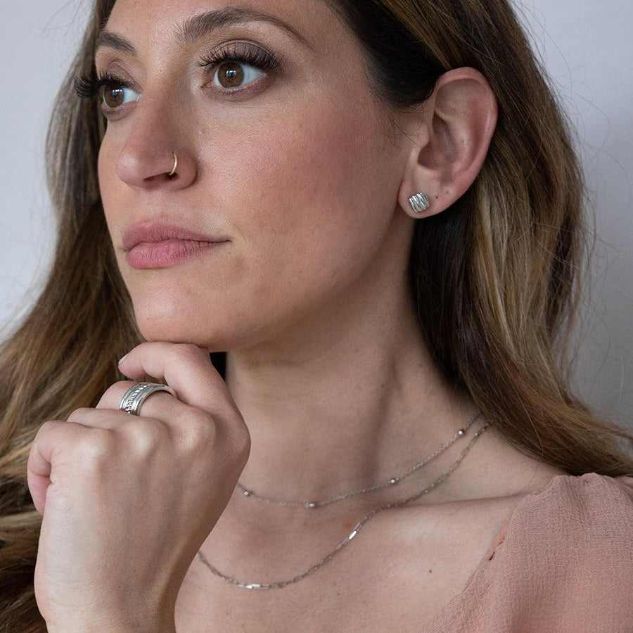 Square Wave Stud Earrings