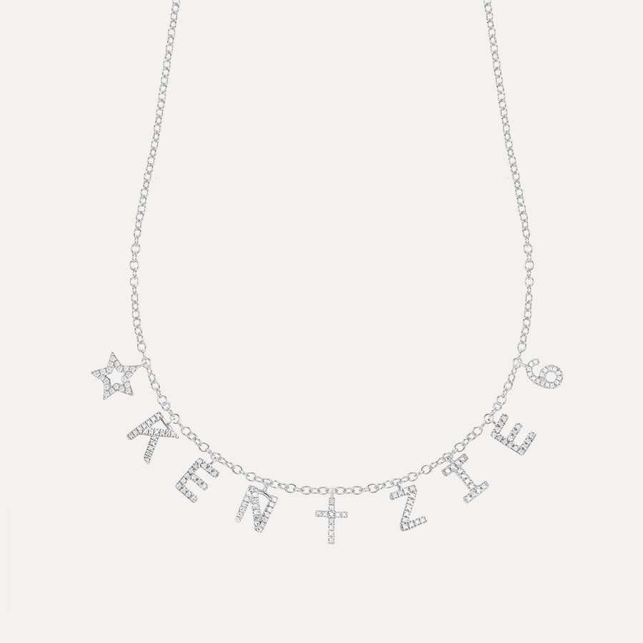 Silver name charms on sale