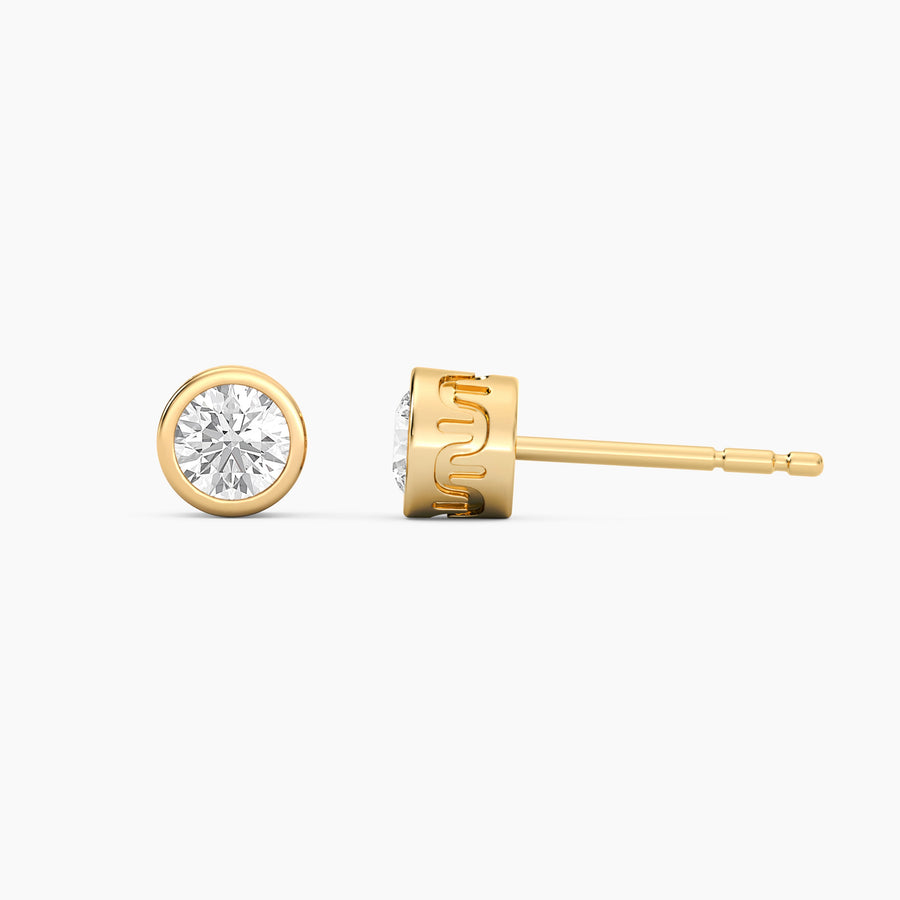 Lab-Grown 0.21 Ct Signature Bezel Stud Earrings