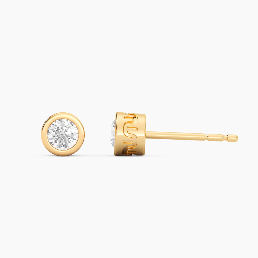 Lab-Grown 0.3 Ct Signature Bezel Stud Earrings