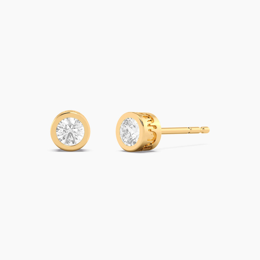 Lab-Grown 0.3 Ct Signature Bezel Stud Earrings