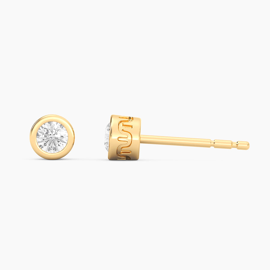 Lab-Grown 0.50 Ct Signature Bezel Stud Earrings