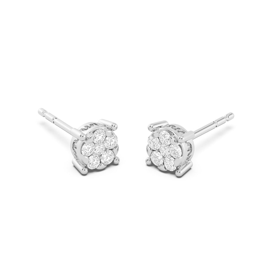 Lab-Grown Small Signature Four Prong Stud Earrings