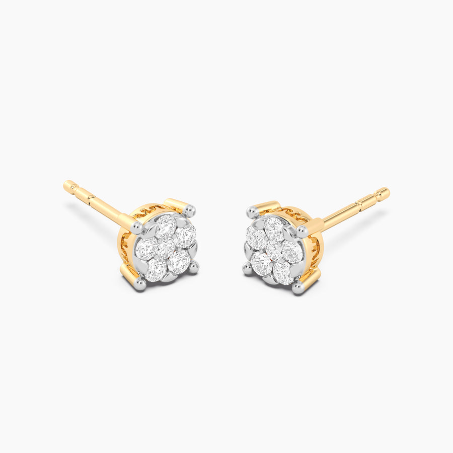 Lab-Grown Small Signature Four Prong Stud Earrings