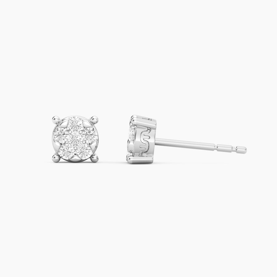 Lab-Grown Small Signature Four Prong Stud Earrings