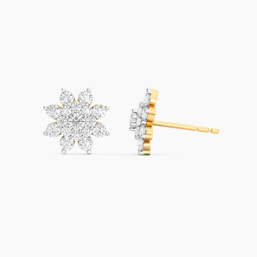 Lab-Grown 0.9 Ct Bloom Stud Earrings