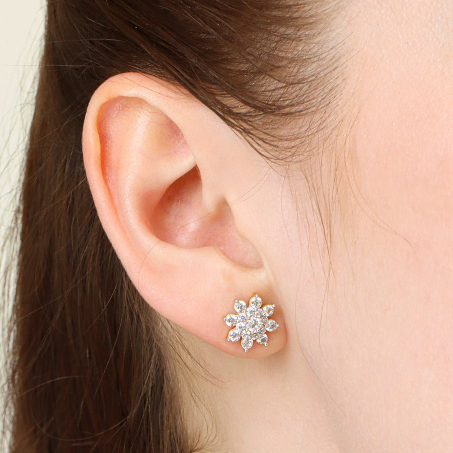 Lab-Grown 0.9 Ct Bloom Stud Earrings
