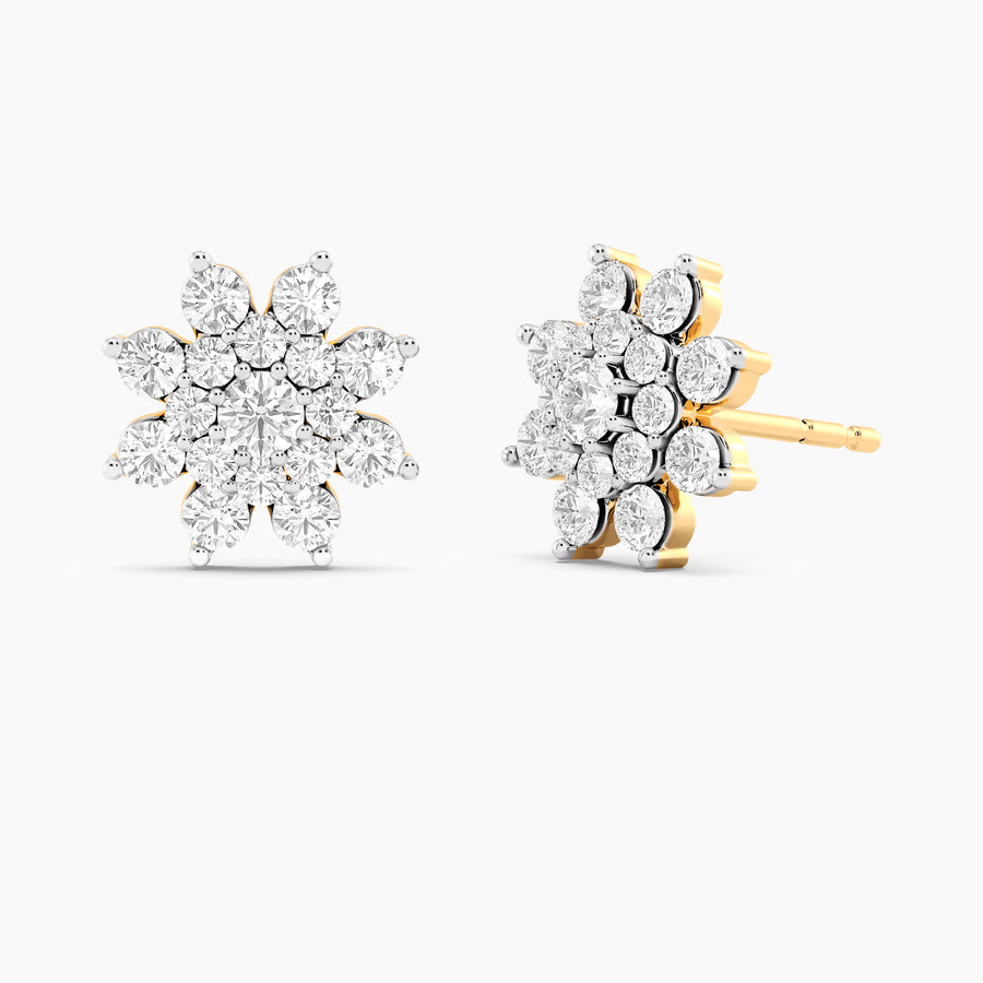 Lab-Grown 0.9 Ct Bloom Stud Earrings